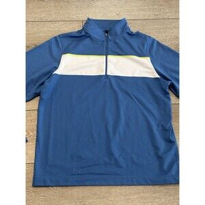 Footjoy 1/4 Zip Sweater Pullover Mens Large Blue Golf Sweater Casual Preppy